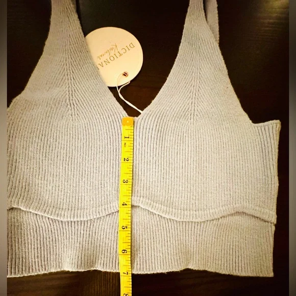 Dictionary Knitwear crop top size L casual Boho retro festival Y2K preppy NWT - Picture 8 of 12